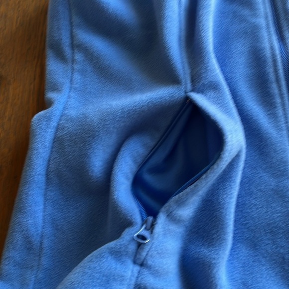 Columbia Fleece Zip Up Vest Zipper Front Pockets Sky Blue Size 1X Collared - Picture 11 of 13